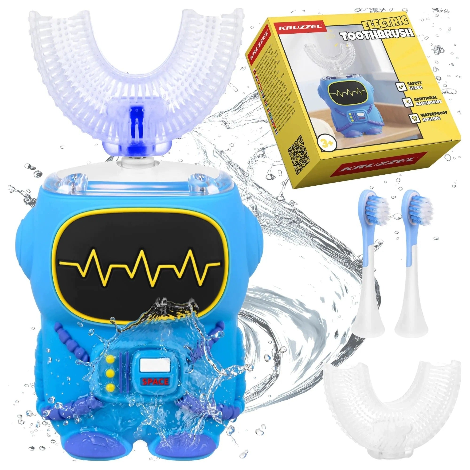 SONIC TOOTHBRUSH FOR CHILDREN ELECTRIC ROBOT 5 MODES TIMER USB 3+
