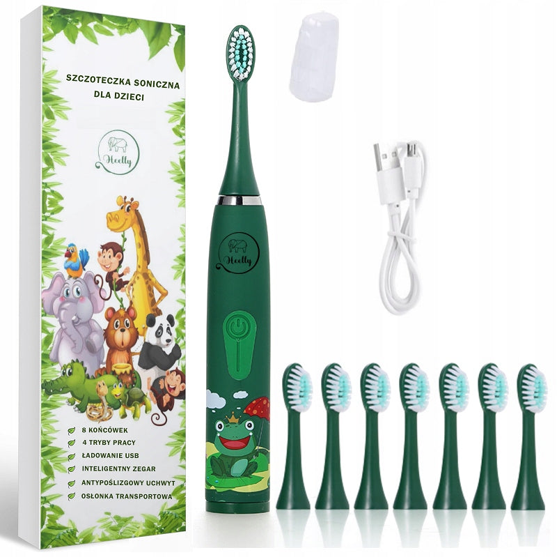 SONIC TOOTHBRUSH FOR CHILDREN, ELECTRIC TOOTH BRUSH, FROG, HEELLY COVER Brand Heelly