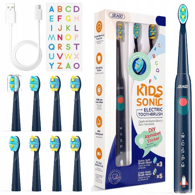 SONIC TOOTHBRUSH FOR CHILDREN PERSONALIZED FROM 6 YEARS USB BLUE CHARGING