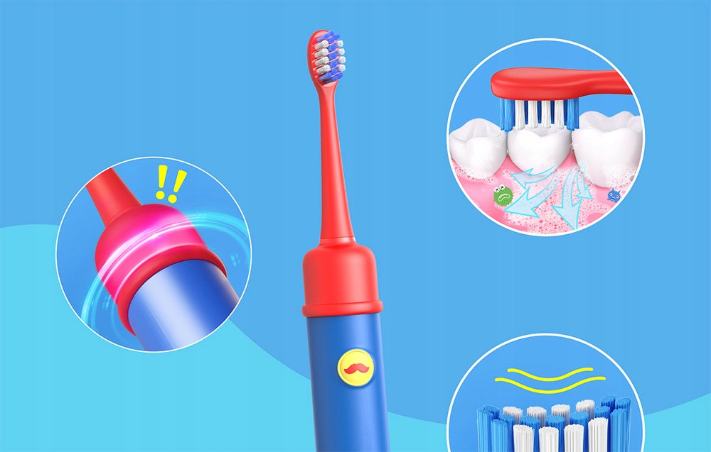 SONIC TOOTHBRUSH FOR CHILDREN WITH APPLICATION AND BITVAE TIPS Manufacturer code K7S blue