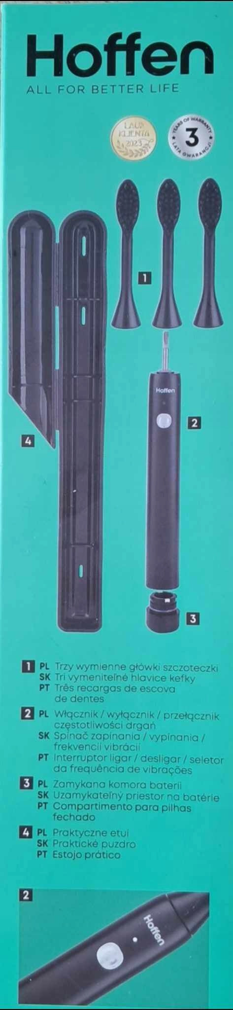 SONIC TOOTHBRUSH HOFFEN for brushing teeth BST-5230 black Batteries included yes