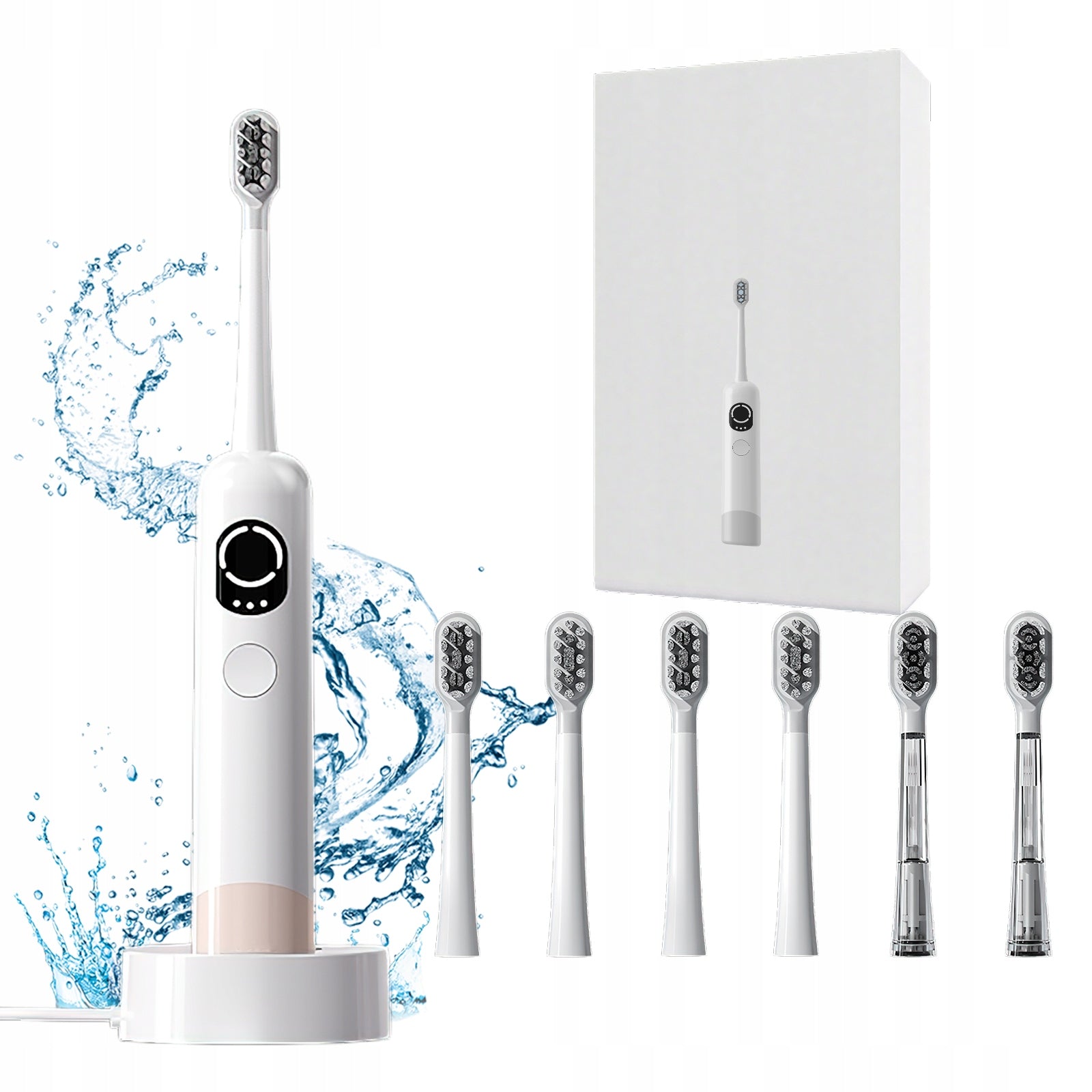 SONIC TOOTHBRUSH - OSCILLATION + VIBRATION + 6 TIPS-ELECTRIC
