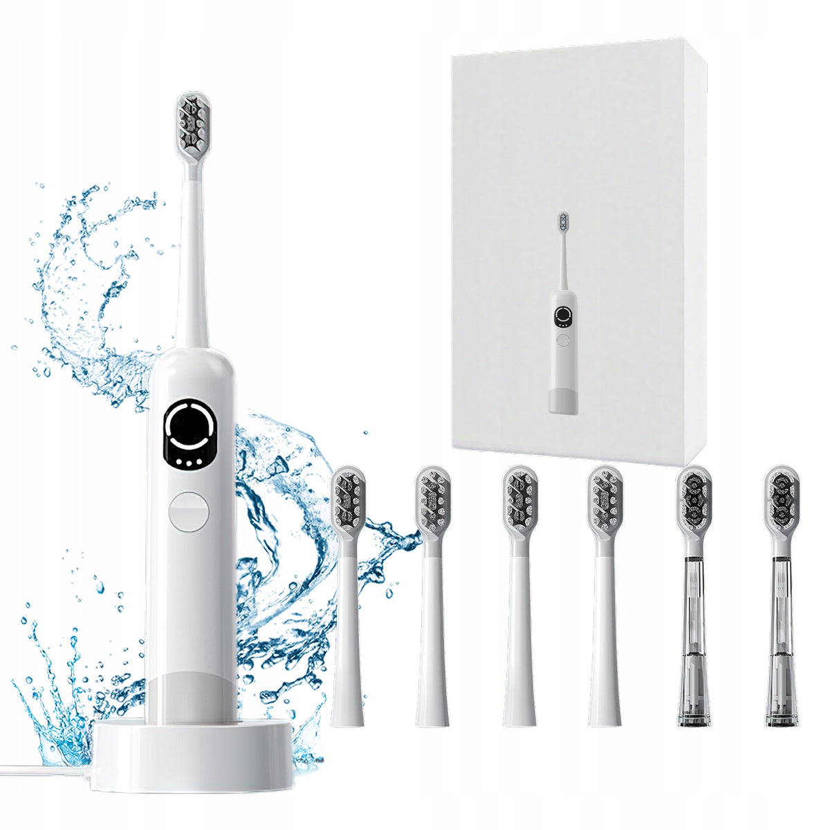 SONIC TOOTHBRUSH - OSCILLATION + VIBRATION + 6 TIPS-ELECTRIC
