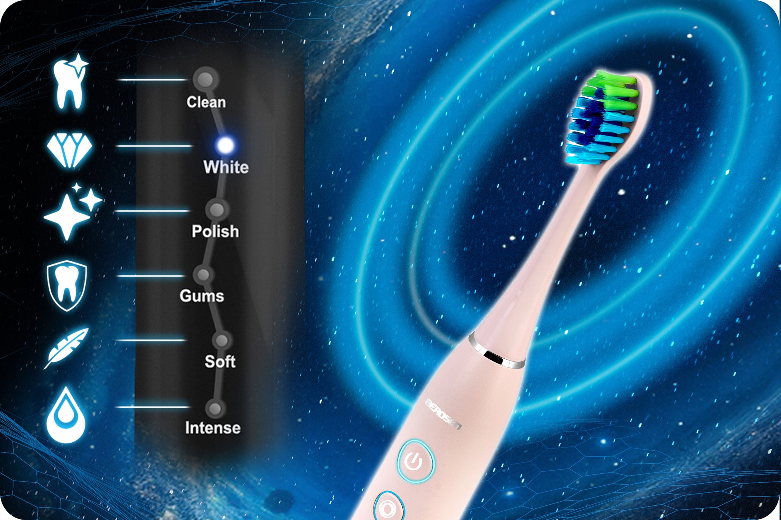SONIC TOOTHBRUSH SET OF 2PCS BERDSEN GALAXY DUO CORDLESS Brand no brand