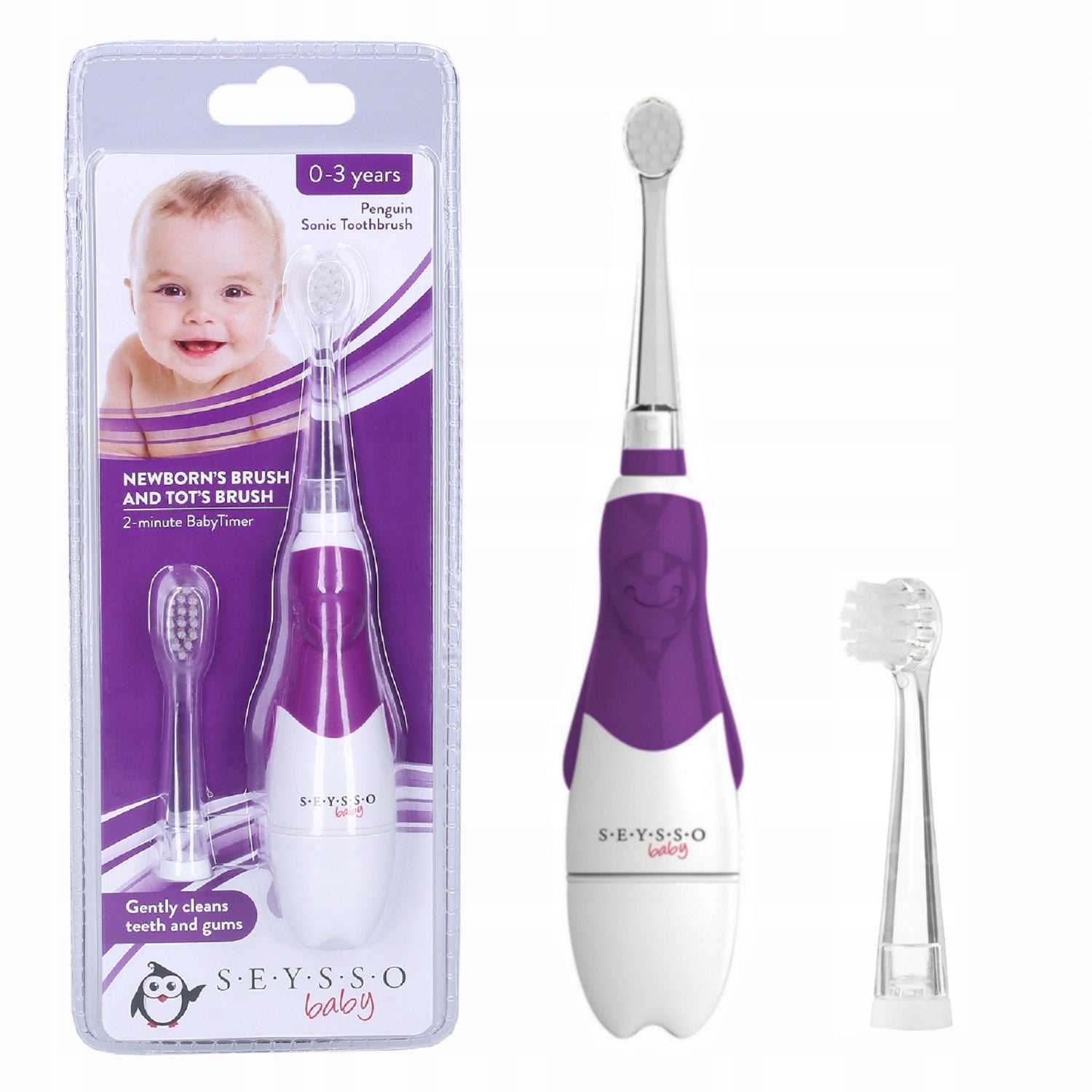 SONIC TOOTHBRUSH SEYSSO FOR CHILDREN BABY PENGUIN 2 TIPS