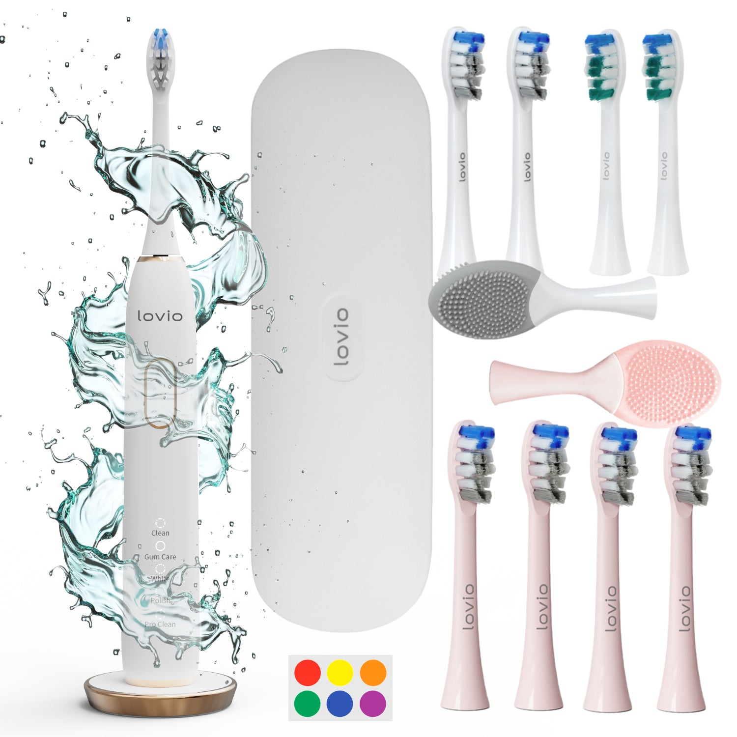 SONIC toothbrush LOVIO PRO ELECTRIC CASE 10 tips white