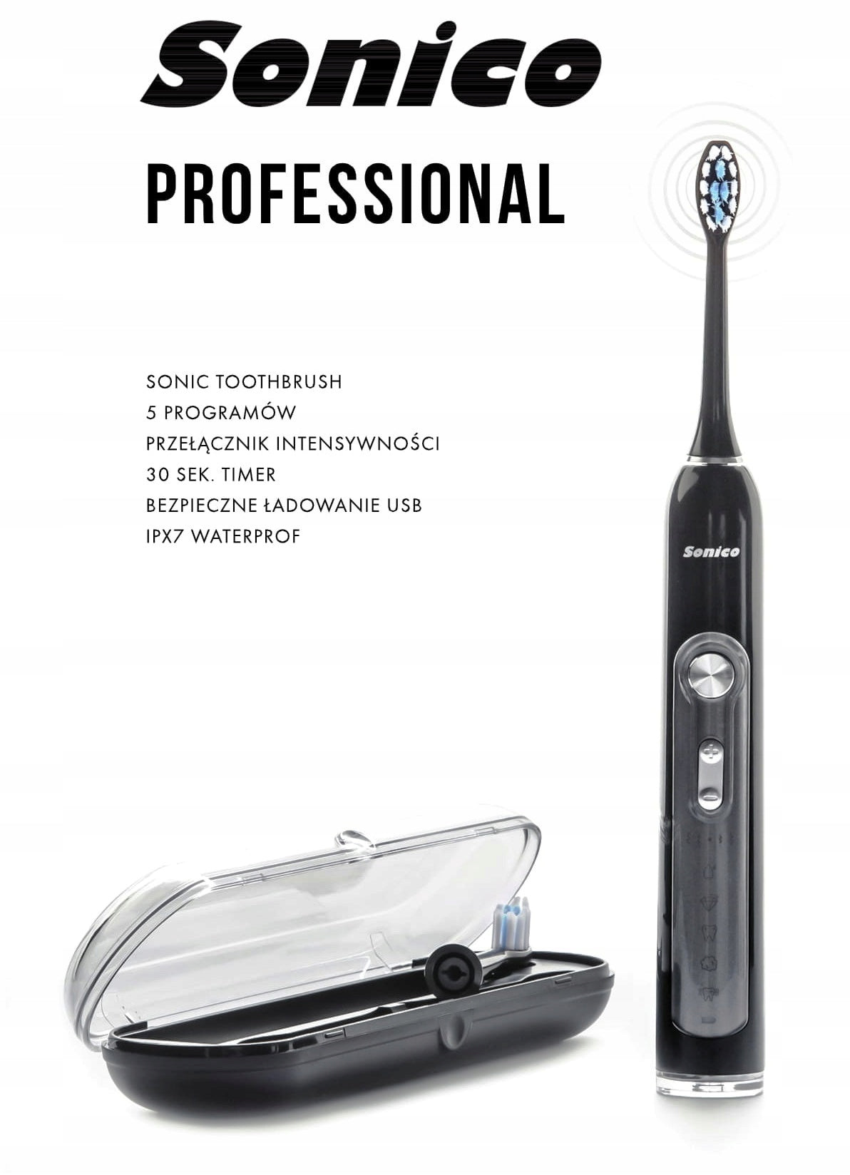 SONICO PROFESSIONAL BLACK Sonic toothbrush