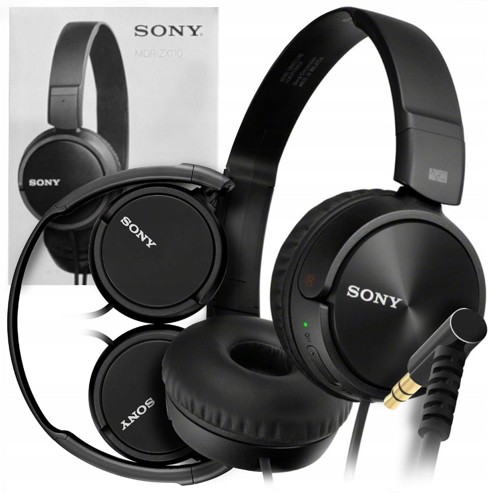 SONY WIRED ON-EAR HEADPHONES BLACK LIGHT COMFORTABLE FOR LISTENING WORK