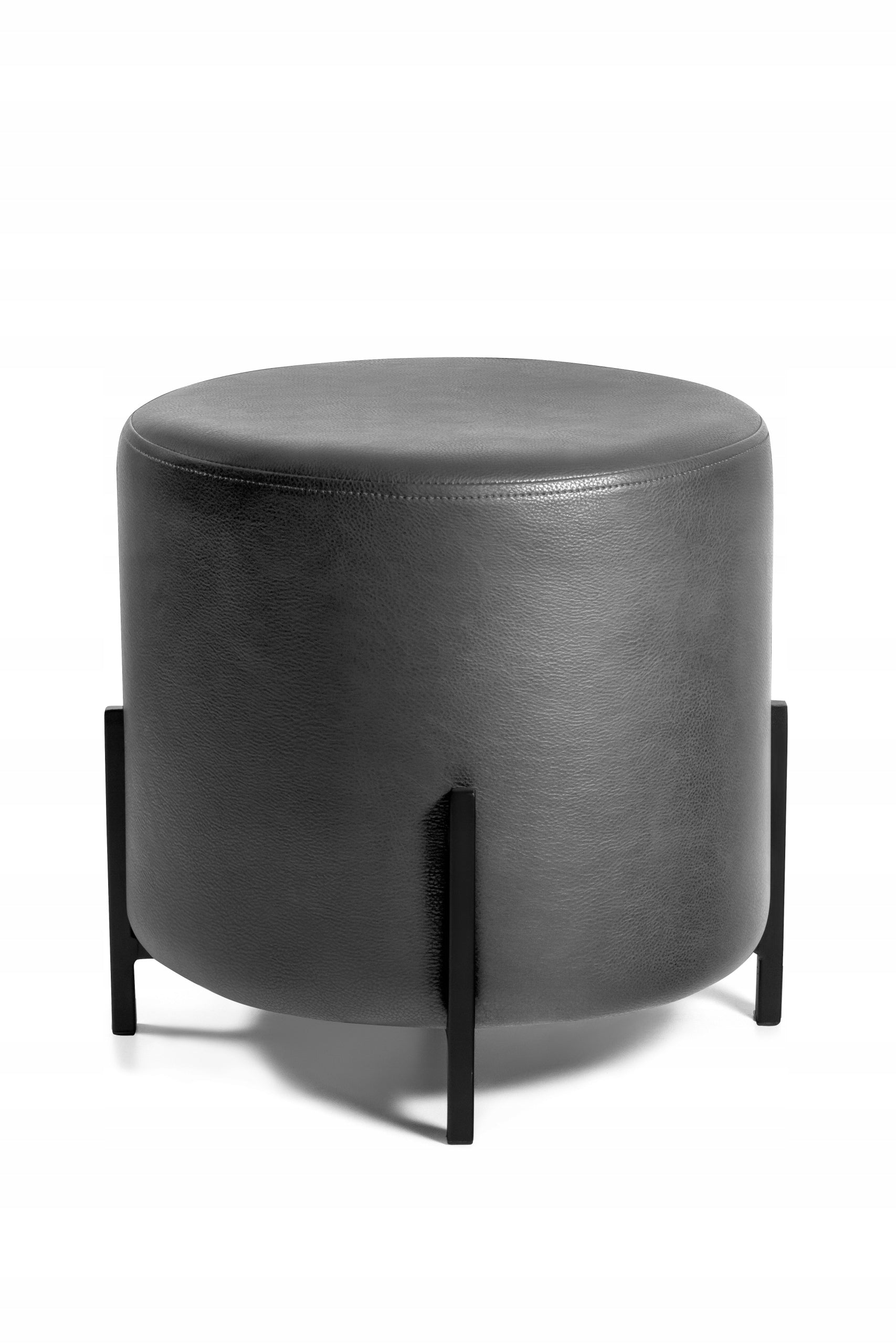 SOPLO Pouf Hoker Grey Upholstered Stool Seat