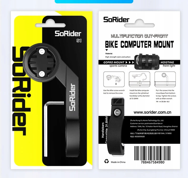 SORIDER S1 holder for GARMIN counter, BRYTON, IGPSPORT, XOSS G/G+, CYCPLUS Product weight with unit packaging 0.26 kg
