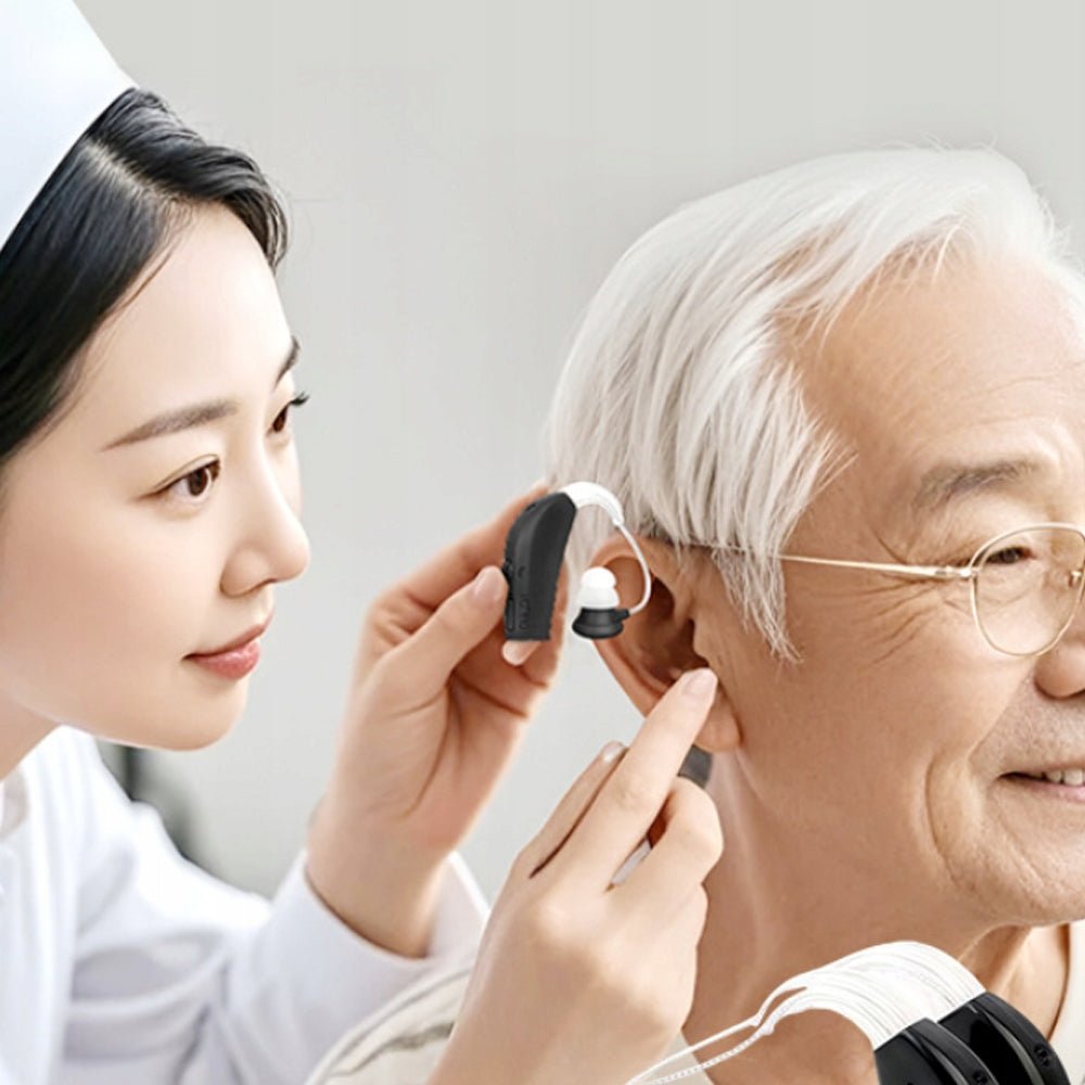 SOUND AMPLIFIER BEHIND THE EAR HEARING AID FOR SENIORS Packaging status original