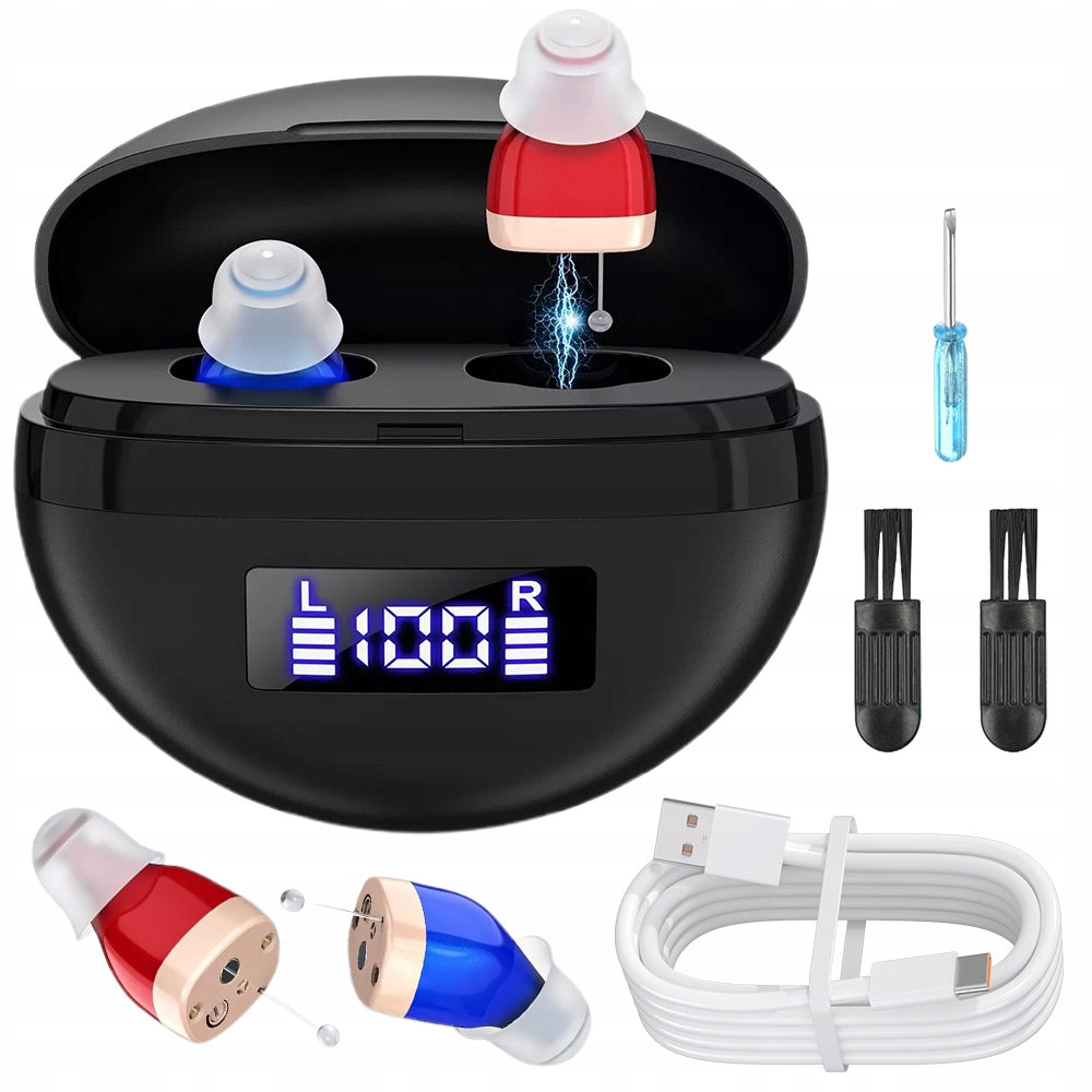 SOUND AMPLIFYING HEARING AID 300MAH CHARGER CASE FOR SENIORS Packaging status original