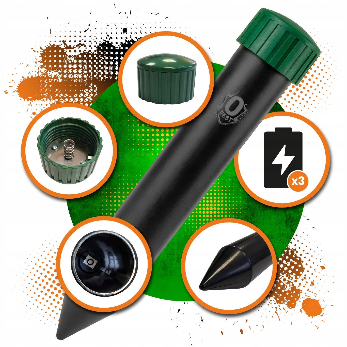 SOUND REPELLENT FOR MOLES VOLES MICE RODENTS 2pcs FOR GARDEN 1300m2 Brand no brand