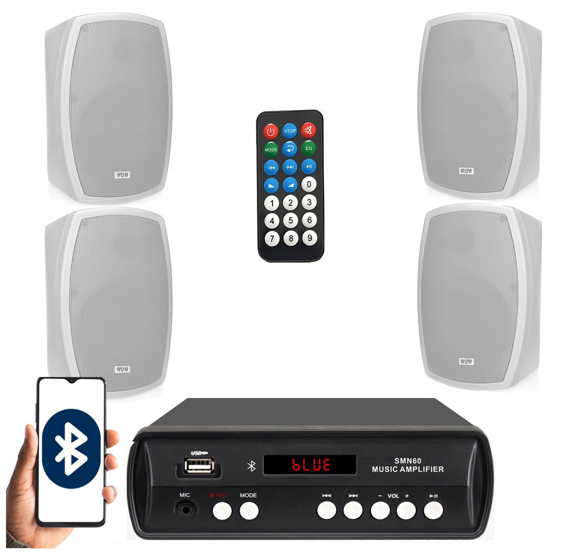 SOUND SYSTEM OF THE STORE OF THE OFFICE PRODUCTION MP3 BLUETOOTH FOUR SPEAKERS 4
