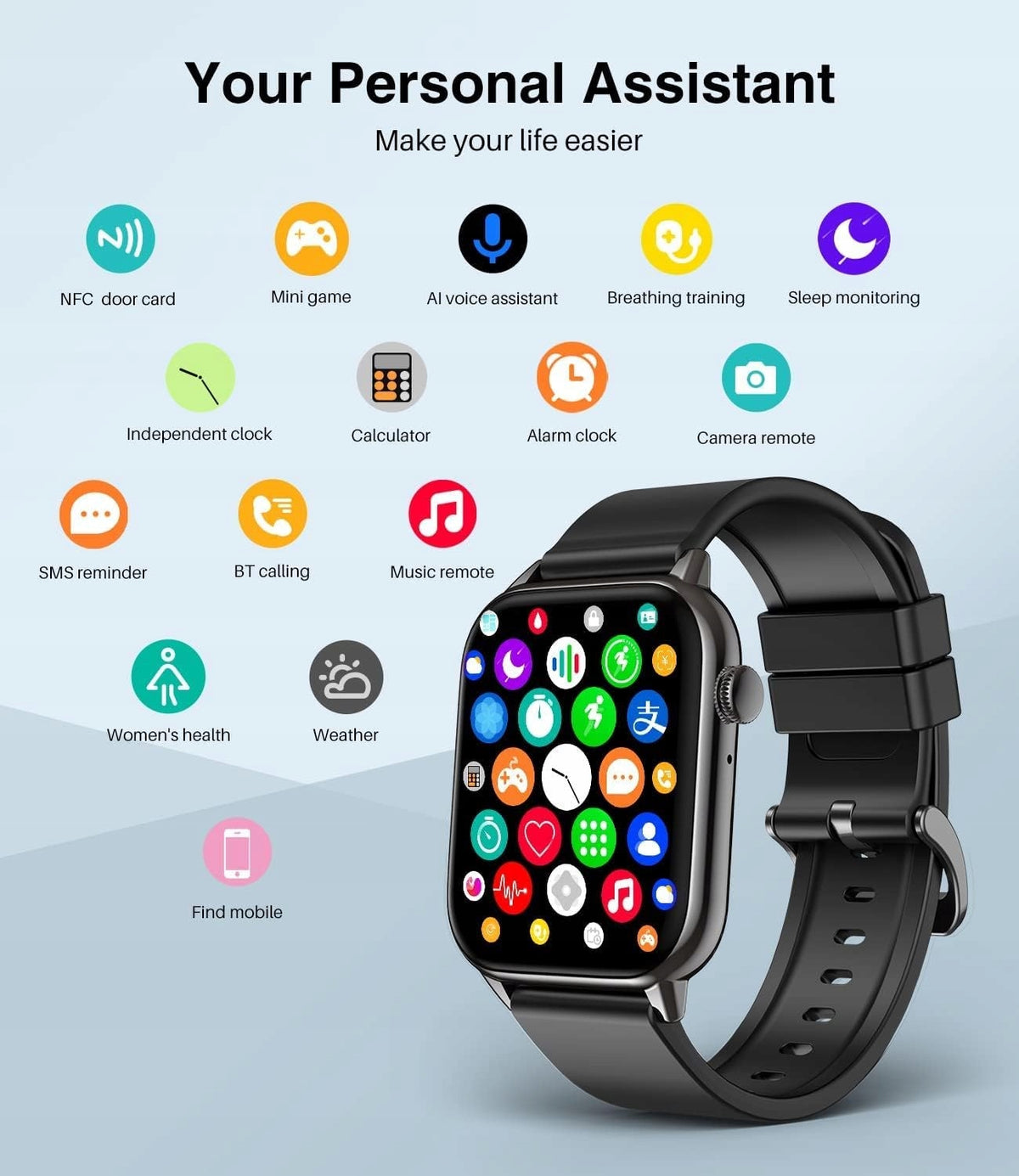 SOUYIE Smart Watch Bth,HD Touch Screen,1,7inch Screen Diagonal EAN (GTIN) 6920680854417