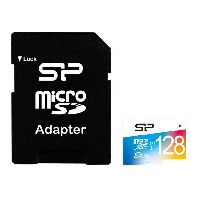 SP ELITE 128 GB micro SDXC UHS-I Class 10 Card + Adapter