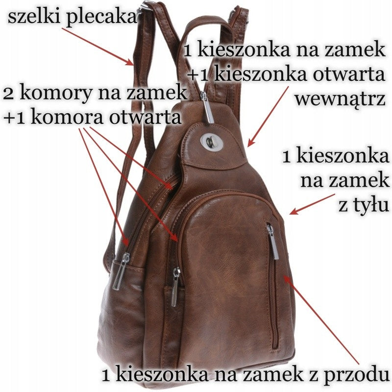 SPACIOUS BACKPACK FOR ONE SHOULDER BACKPACK BAG 2IN1 brown dark Gender woman