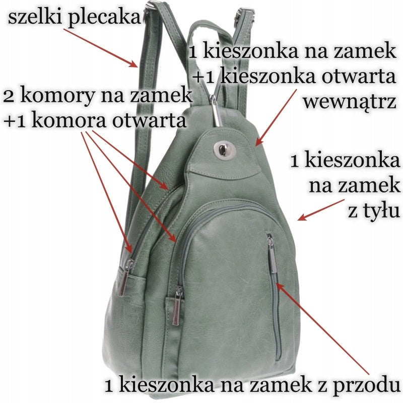 SPACIOUS BACKPACK FOR ONE SHOULDER BACKPACK BAG 2IN1 mint Gender woman