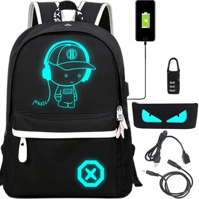 SPACIOUS School Backpack GLOWING Multi-Chamber Waterproof Youth XL