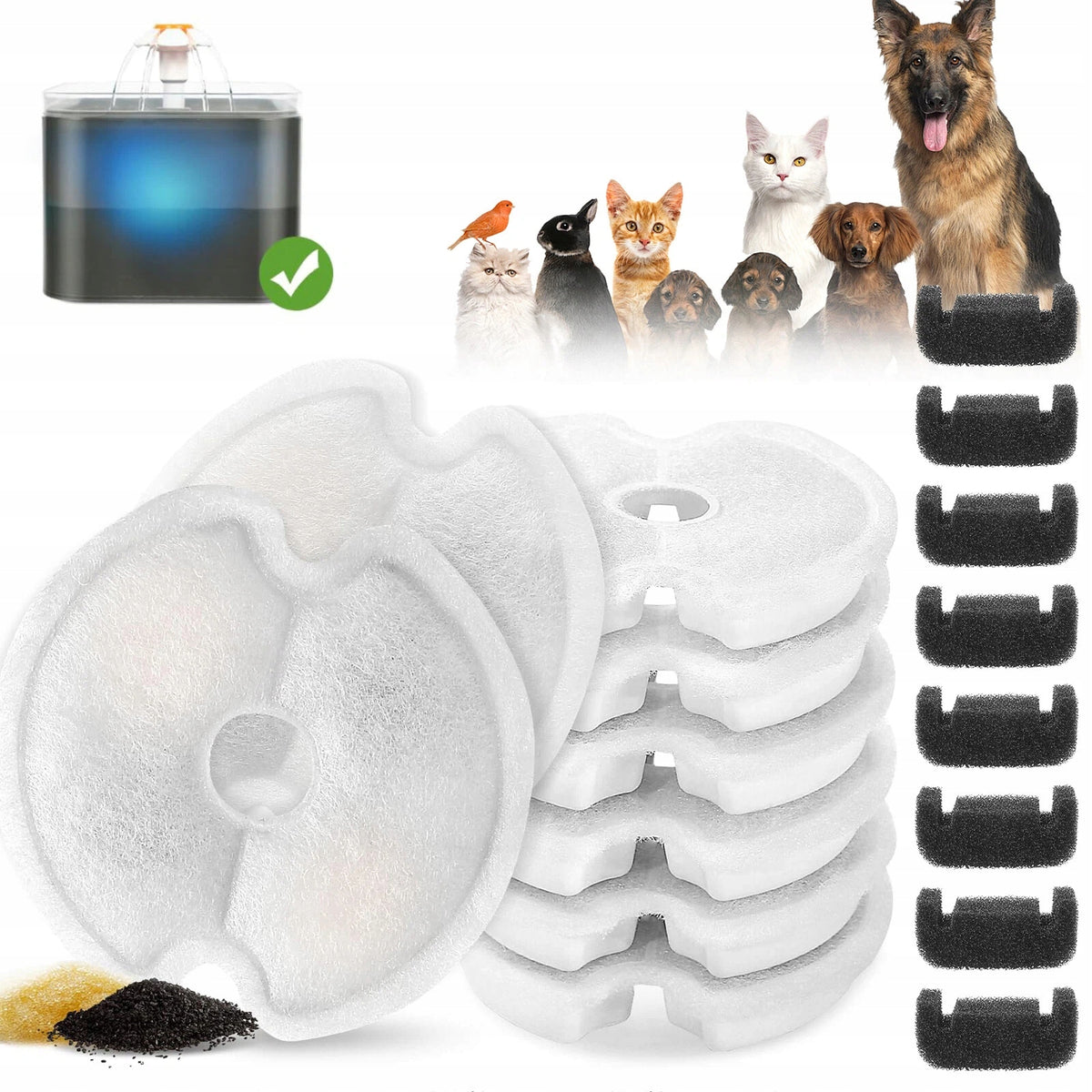 SPARE FILTER SET FILTER FOR CAT DRINKER FOUNTAIN 16X