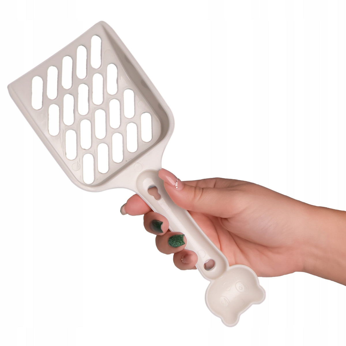 SPATULA FOR SIFTING ANY TYPE OF LITTER - COMFORTABLE AND DURABLE Color white