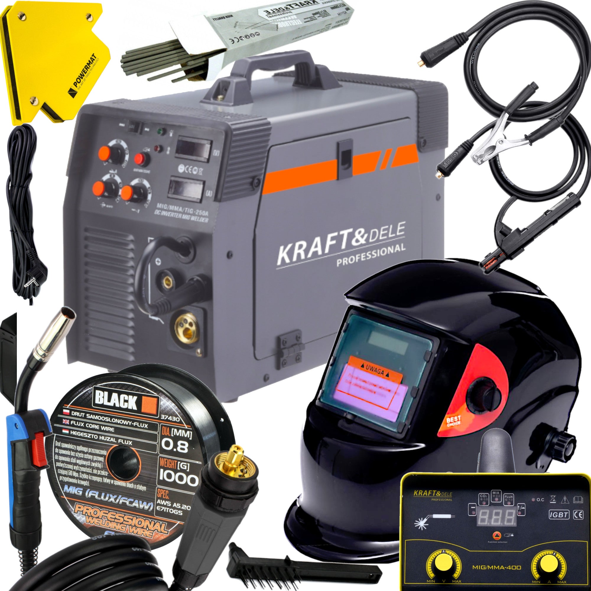 Schweißinverter, MIG/MMA-400A, 230V, Kraftdele 
