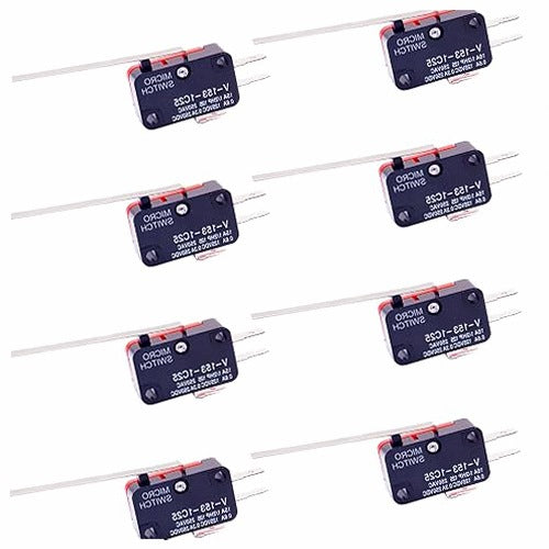 SPDT MICRO SWITCH LONG LEVER 20A 250VAC SET OF 8 METAL