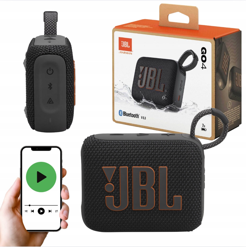 SPEAKER JBL GO 4 BLACK BLUETOOTH WATERPROOF IP67 7H WORK