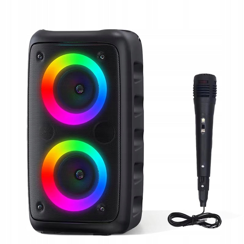 SPEAKER KARAOKE STATION BLUETOOTH LED COLUMN + PORTABLE MICROPHONE Packaging status original