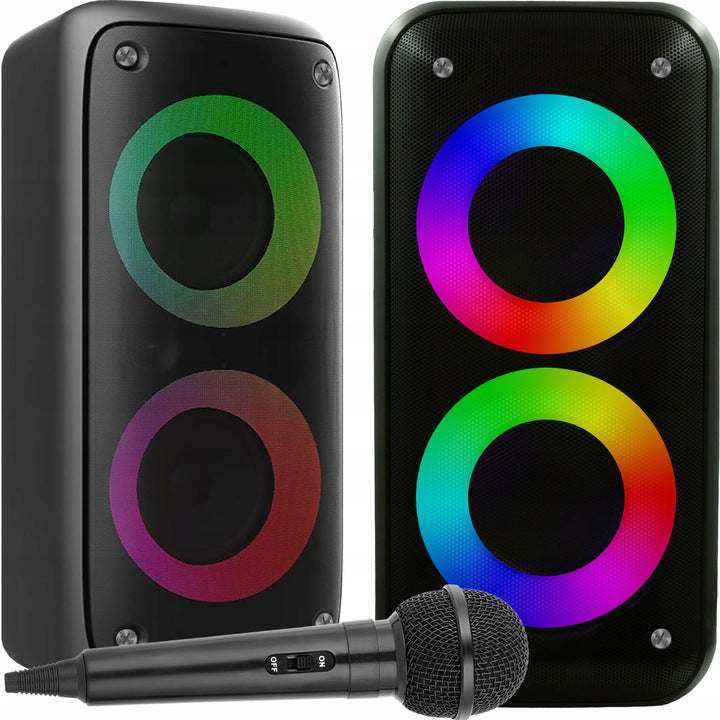 SPEAKER KARAOKE STATION BLUETOOTH LED COLUMN + PORTABLE MICROPHONE