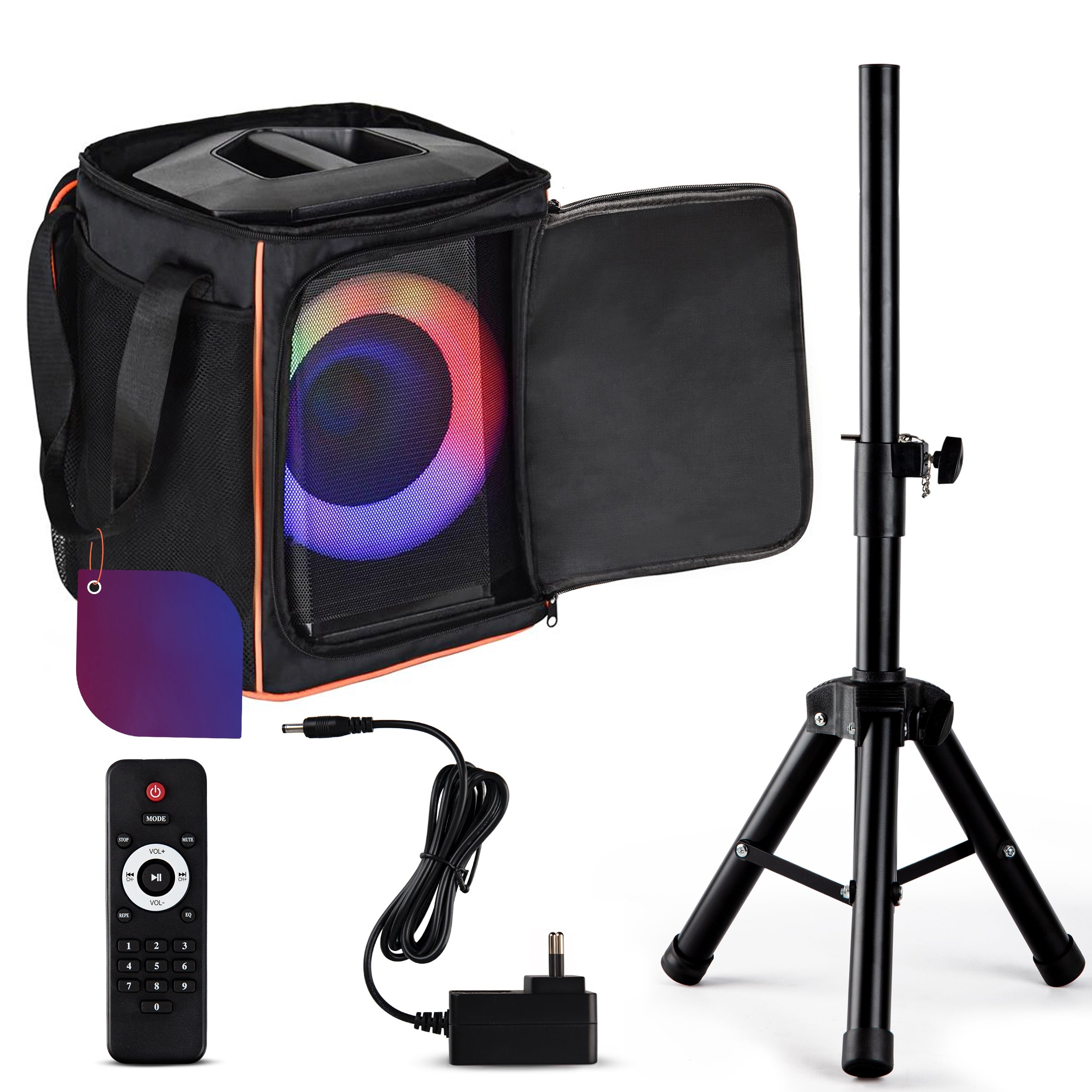SPEAKER PORTABLE BLUETOOTH COLUMN STAND REMOTE CONTROL LEDY PARTYBOX