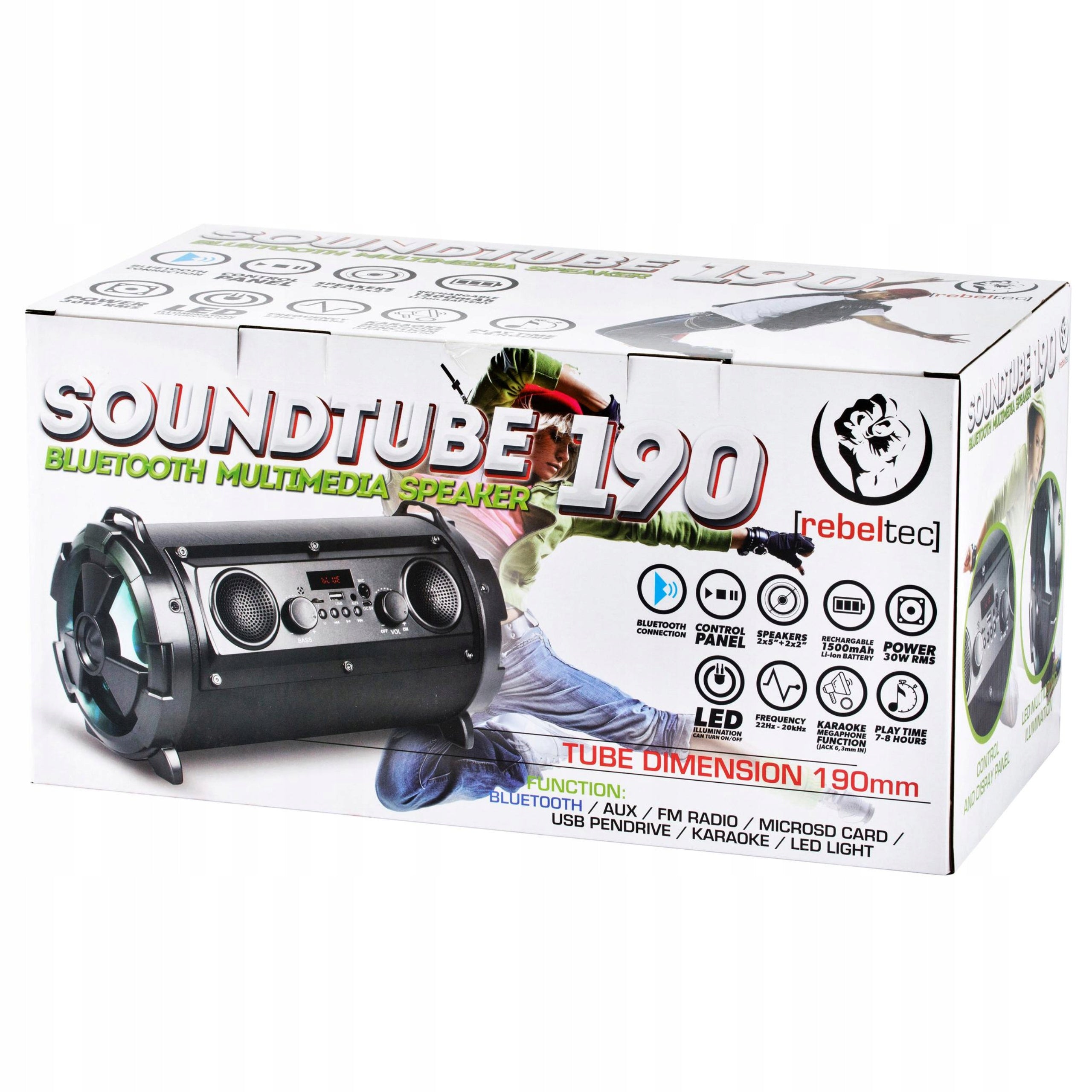 SPEAKER TUBE WIRELESS MP3 PLAYER BOOMBOX Color black