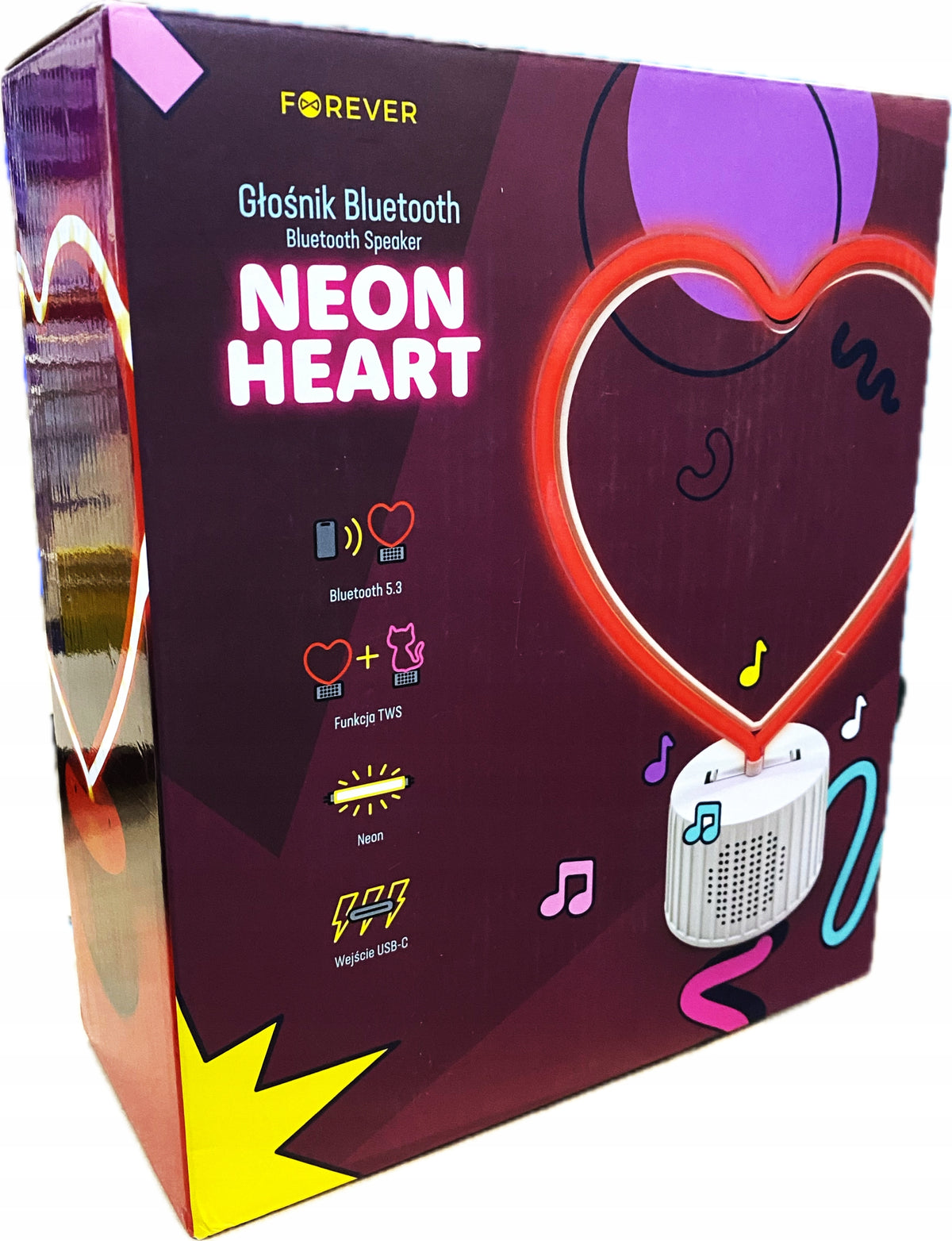 SPEAKER neon FOREVER bluetooth NEON HEART heart Batteries included yes