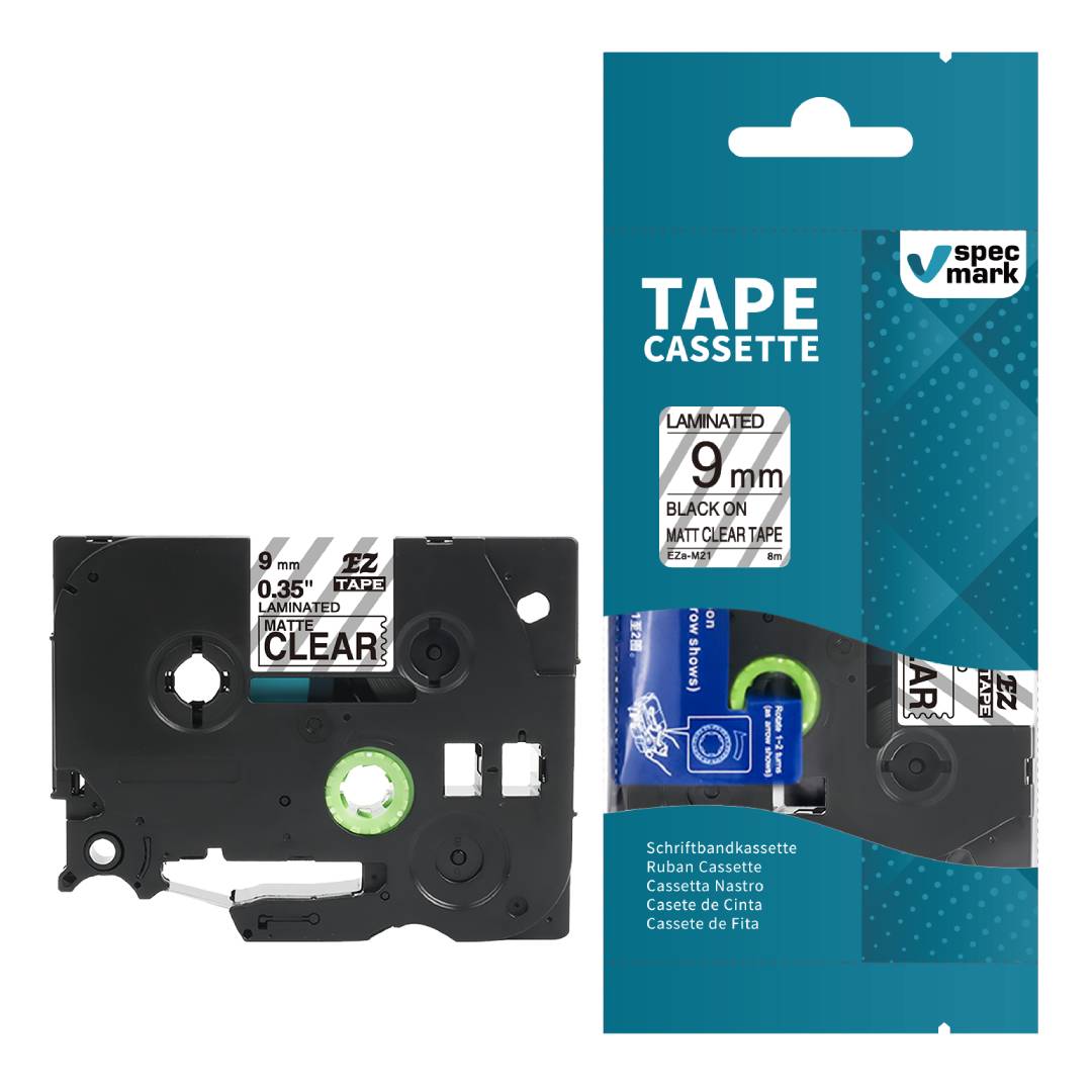 SPECMARK TAPE FOR BROTHER TZ-M21 9MM 8M MATTE TRANSPARENT TZe-M21 Packaging status original