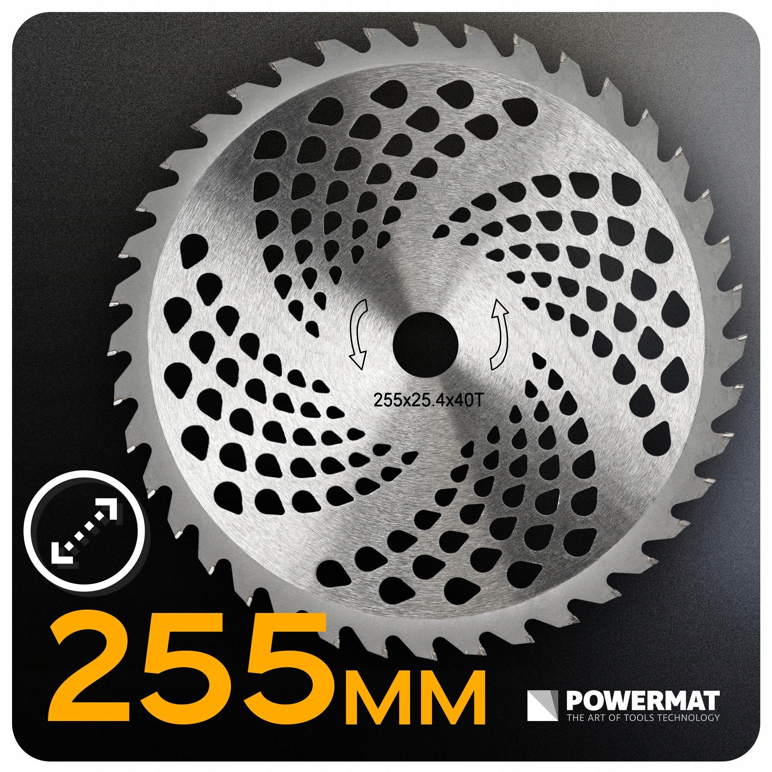 SPECTRAL DISC FOR COMBUSTION SCYTHE FOR BRANCH SHRUBS SAW 40T 255X25,4mm Product weight with unit packaging 0.5 kg