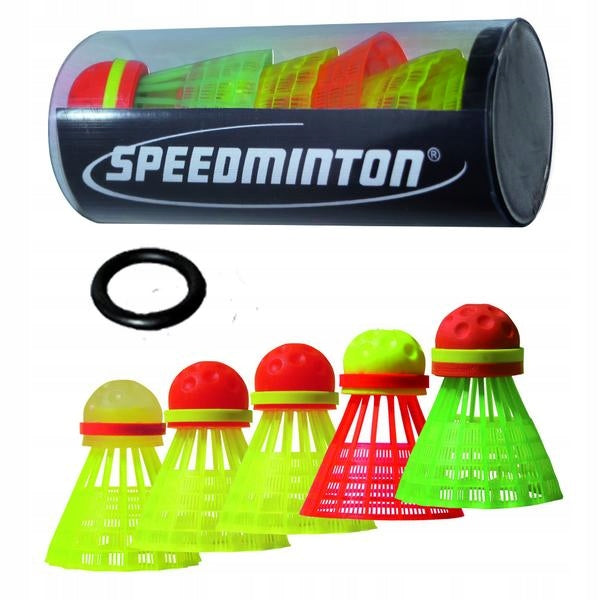 Satz Federbälle für Badminton Speedminton Speedertube, 5-tlg. 