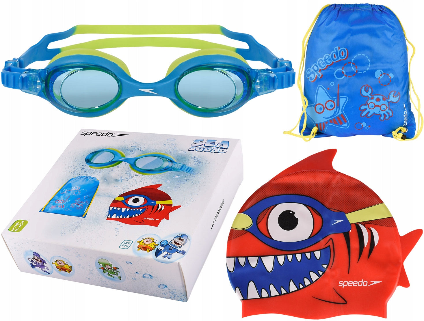 SPEEDO SET OF GLASSES BAG CAP FOR CHILDREN
