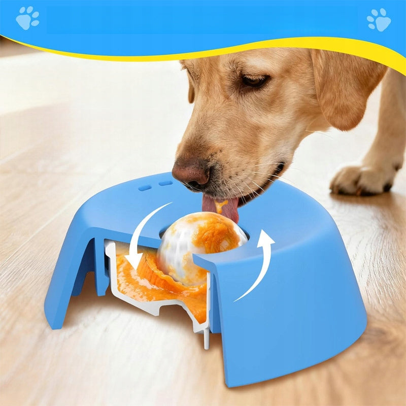 SPHERICAL SLOW-FEED BOWL FOR CATS AND DOGS BOWL FOR SMOOTH SLOW FOOD Manufacturer code MISKA DLA PSA SLOW FOOD - NIEBIESKA