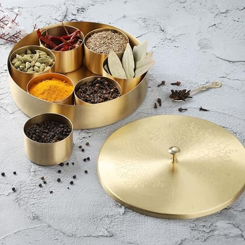 SPICE CAN BRASS ROUND GOLD TREE GIFT FOR MOM Manufacturer code Nieoznaczona