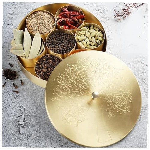 SPICE CAN BRASS ROUND GOLD TREE GIFT FOR MOM