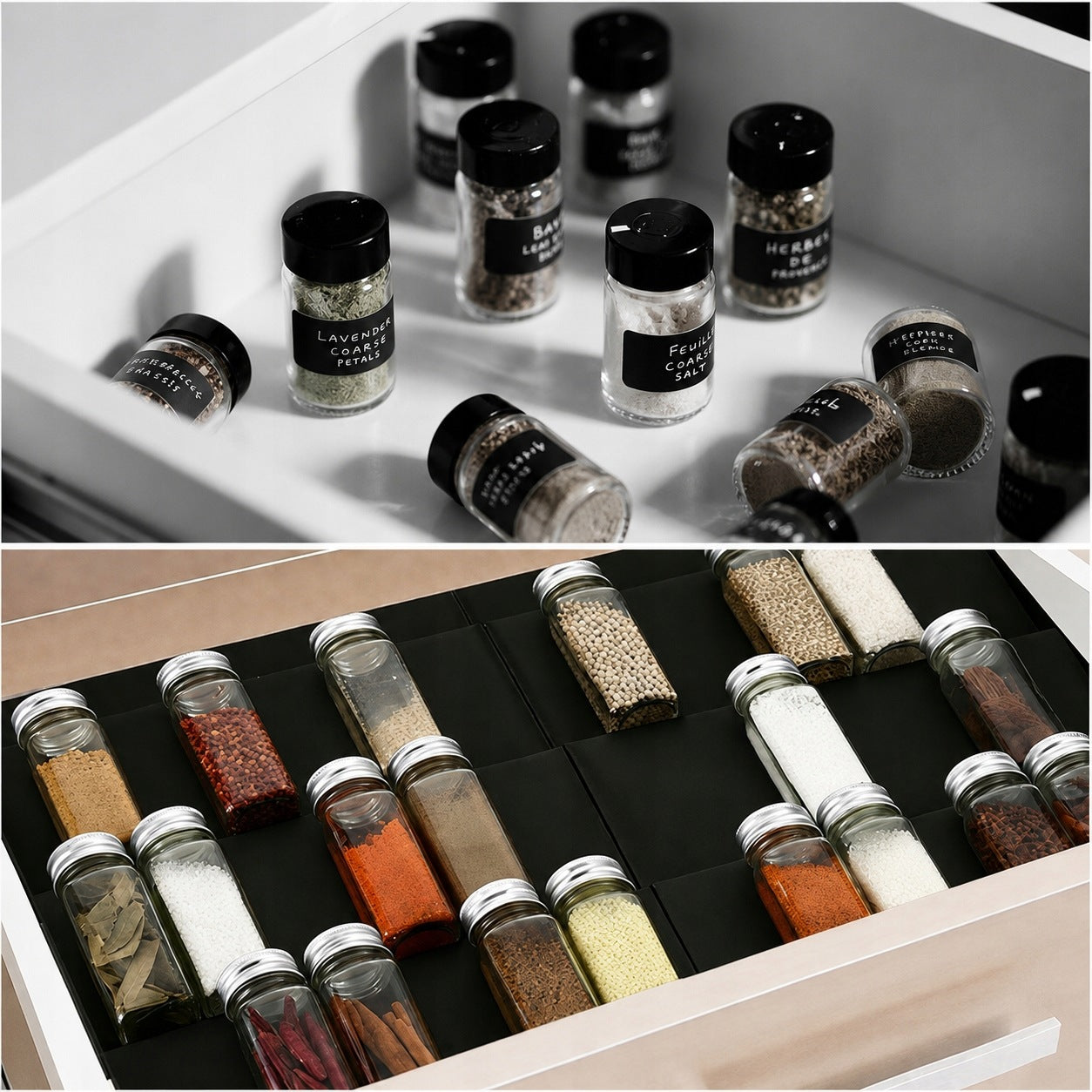 SPICE DRAWER ORGANIZER ADJUSTABLE CARTRIDGE BOOKCASE STAND 2pcs Packaging status original