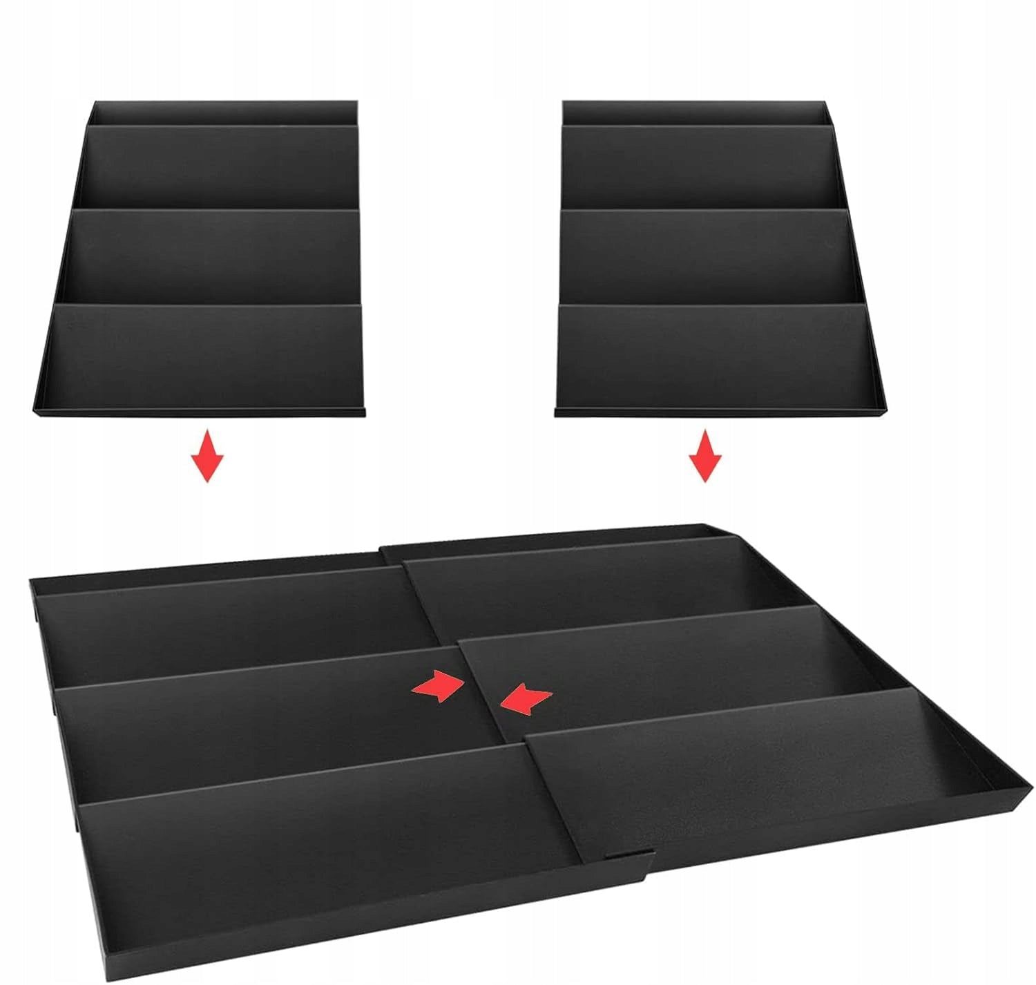 SPICE DRAWER ORGANIZER ADJUSTABLE CARTRIDGE BOOKCASE STAND 2pcs Packaging status original
