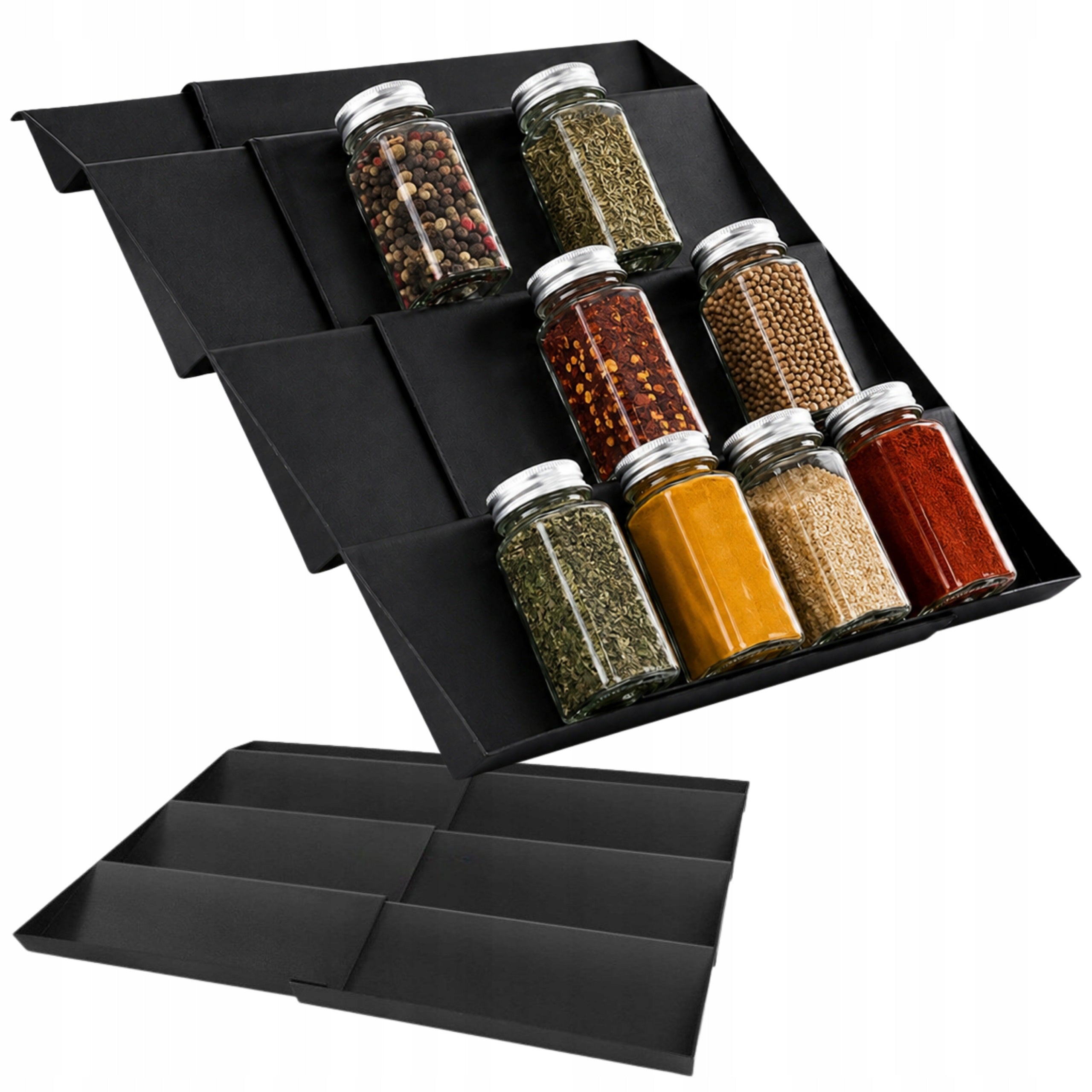 SPICE DRAWER ORGANIZER ADJUSTABLE CARTRIDGE BOOKCASE STAND 2pcs