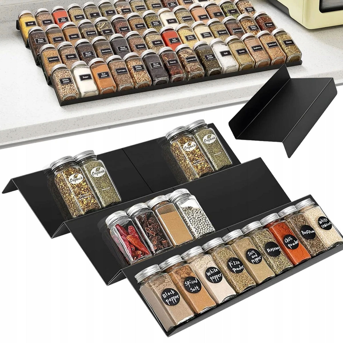 SPICE ORGANIZER FOR DRAWER RACK INSERT 6PCS Packaging status original