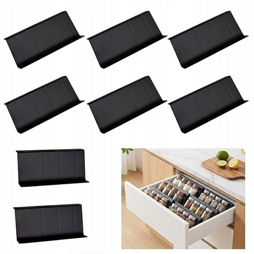 SPICE ORGANIZER FOR KITCHEN DRAWER PLASTIC SET OF 8
