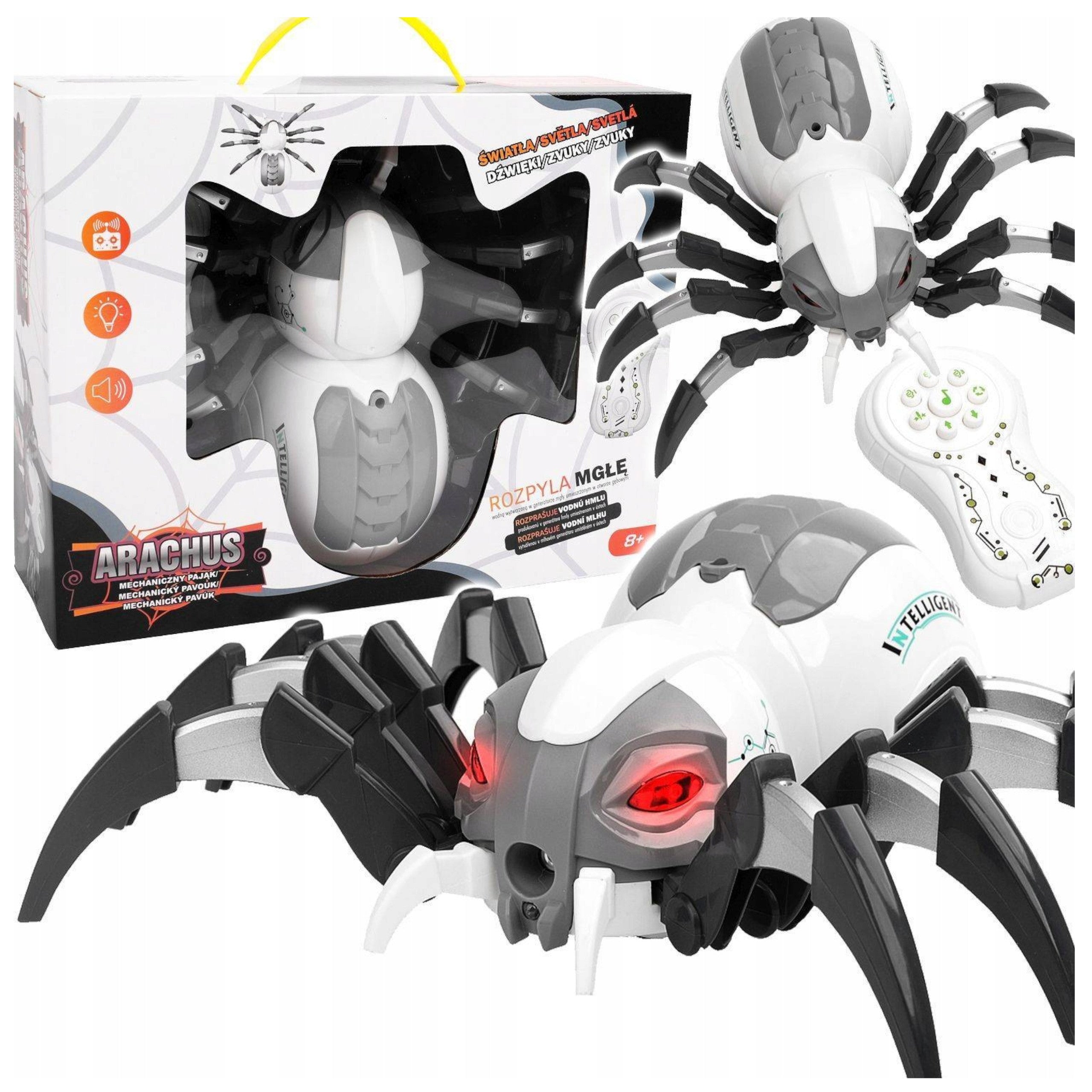 SPIDER REMOTE CONTROLLED SPRAYS LED MIST ON REMOTE CONTROL LIGHT SOUND ARACHUS