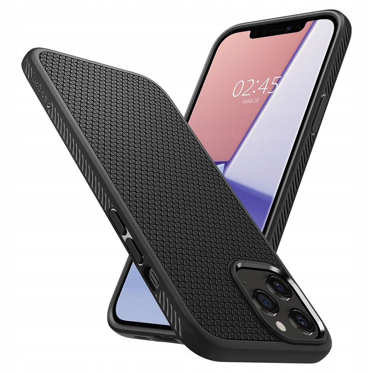Dėklas Spigen 107480 skirtas iPhone 12, iPhone 12 Pro, juoda