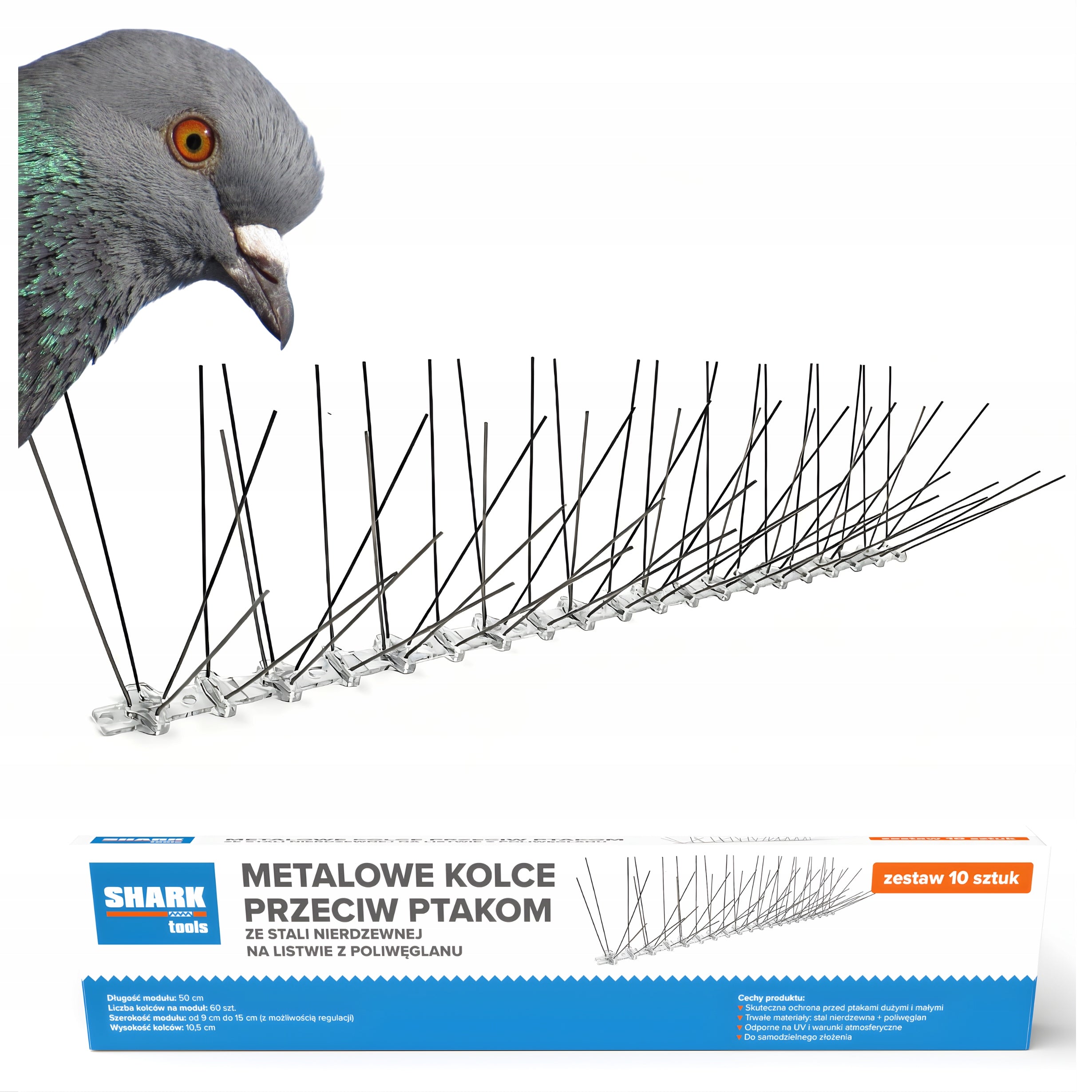 SPIKES FOR METAL BIRDS x10 AGAINST BIRDS DENSE STRONG ON PIGEON SWALLOWS Packaging status original