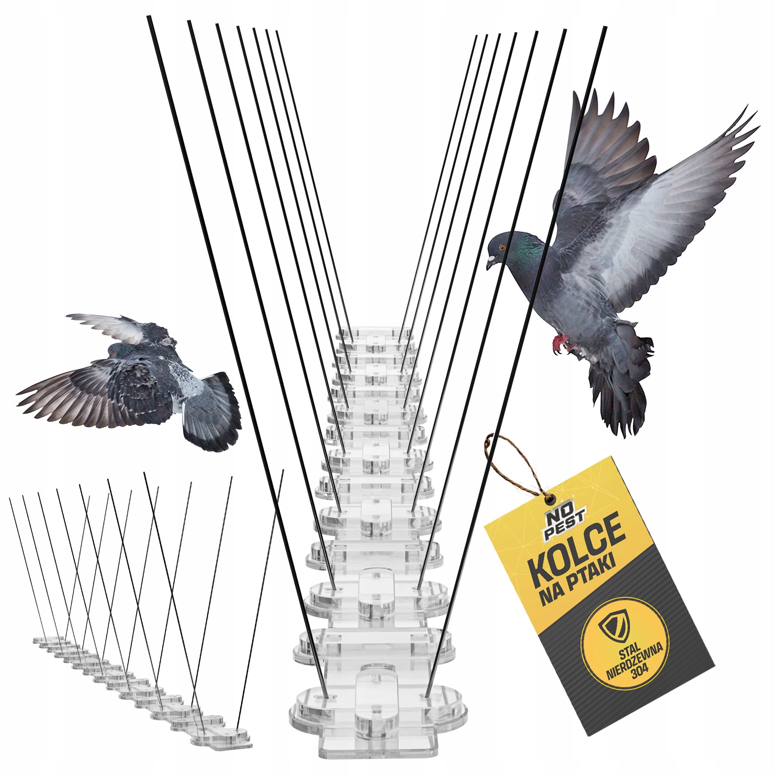 SPIKES FOR PIGEON BIRDS AGAINST PIGEON BIRDS STAINLESS STEEL 50CM NO PEST