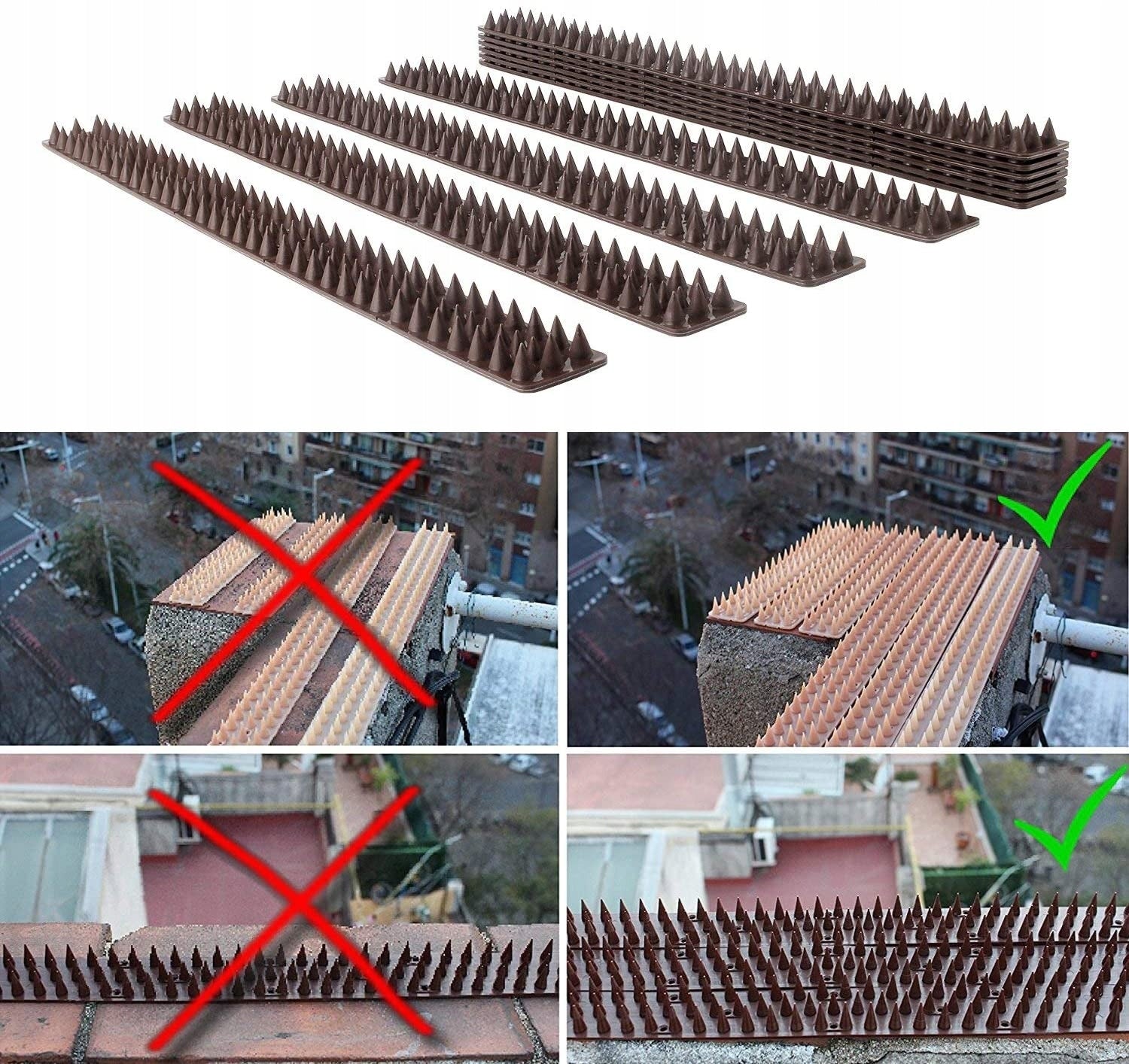 SPIKES for Birds, PIGEONS Ravens sparrows SMALL ANIMALS cats martens Strip, 1PC. Use Against martens mice birds